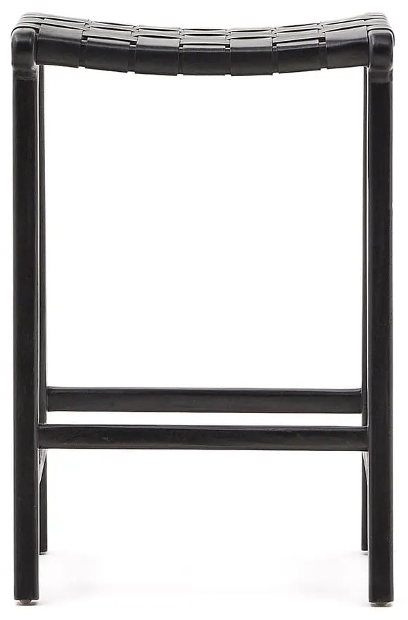 Czarny hoker z litego drewna mahoniowego Calixta – Kave Home