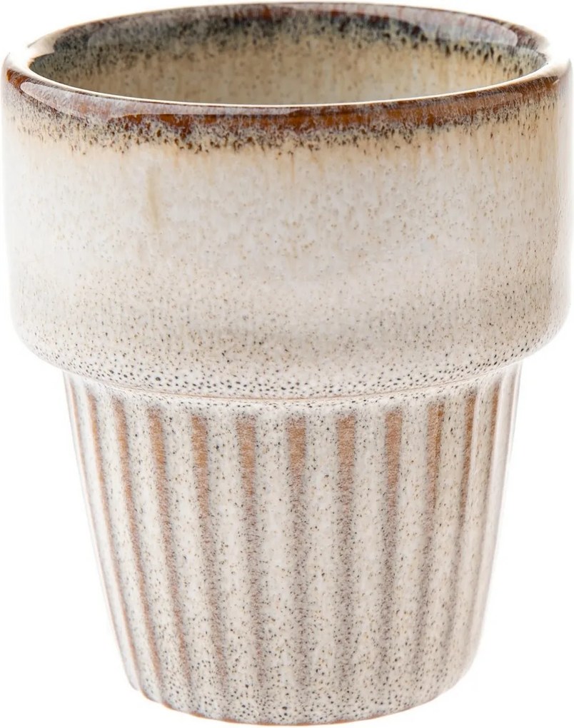 Zestaw 4 kubków ceramicznych Rustik 100 ml, beżowy