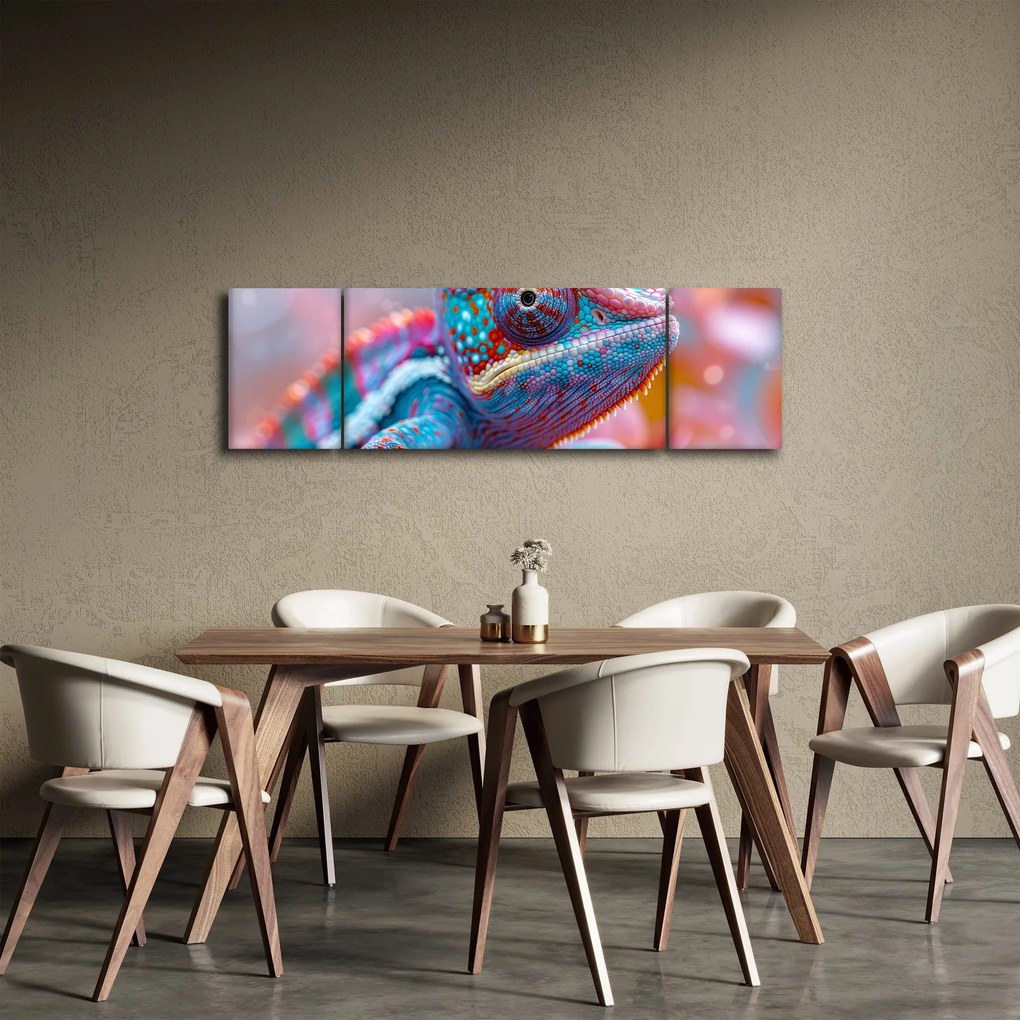 Obraz - Kolorowy kameleon (170x50 cm)