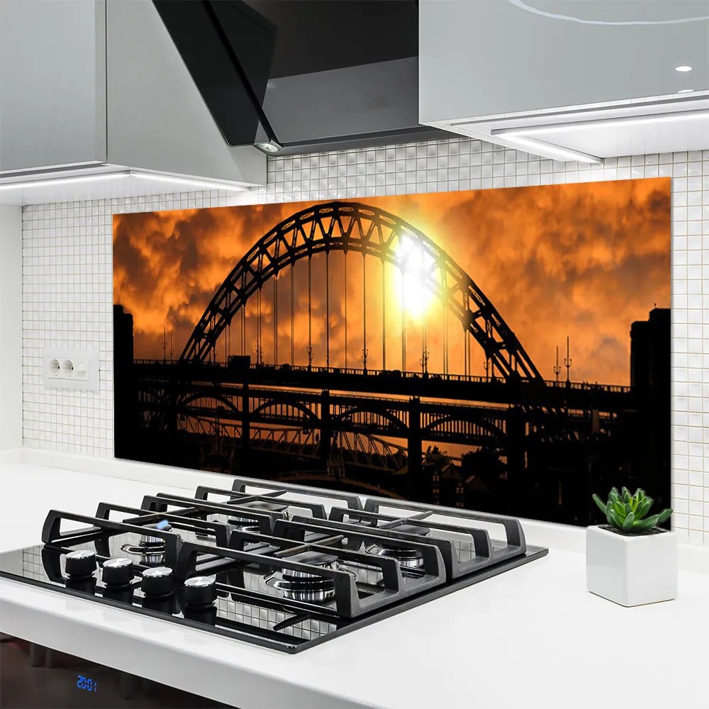 Panel Szklany do Kuchni Monumentalna Konstrukcja Mostu