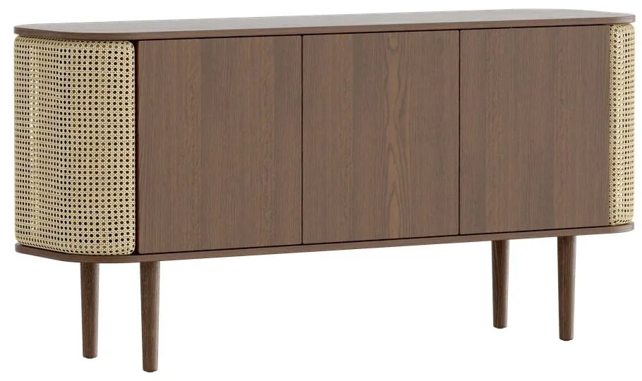 Brązowa niska komoda w dekorze dębu 150x75 cm Treasures – UMAGE