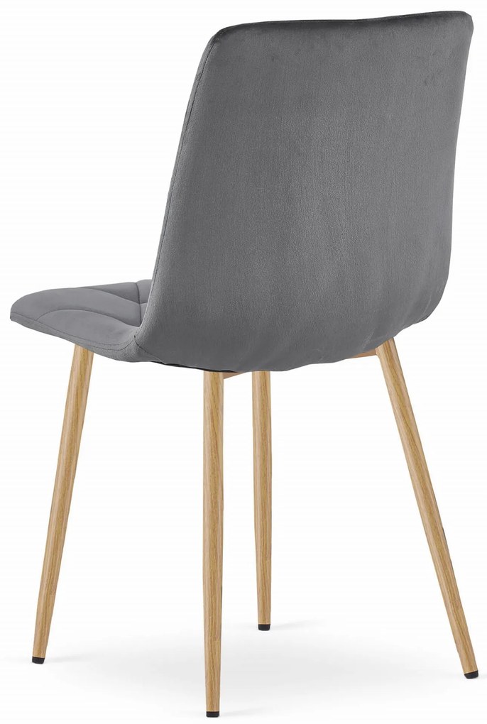 Zestaw stół NP 120x80 Dąb Sonoma + 4 krzesła LIBRA szare
