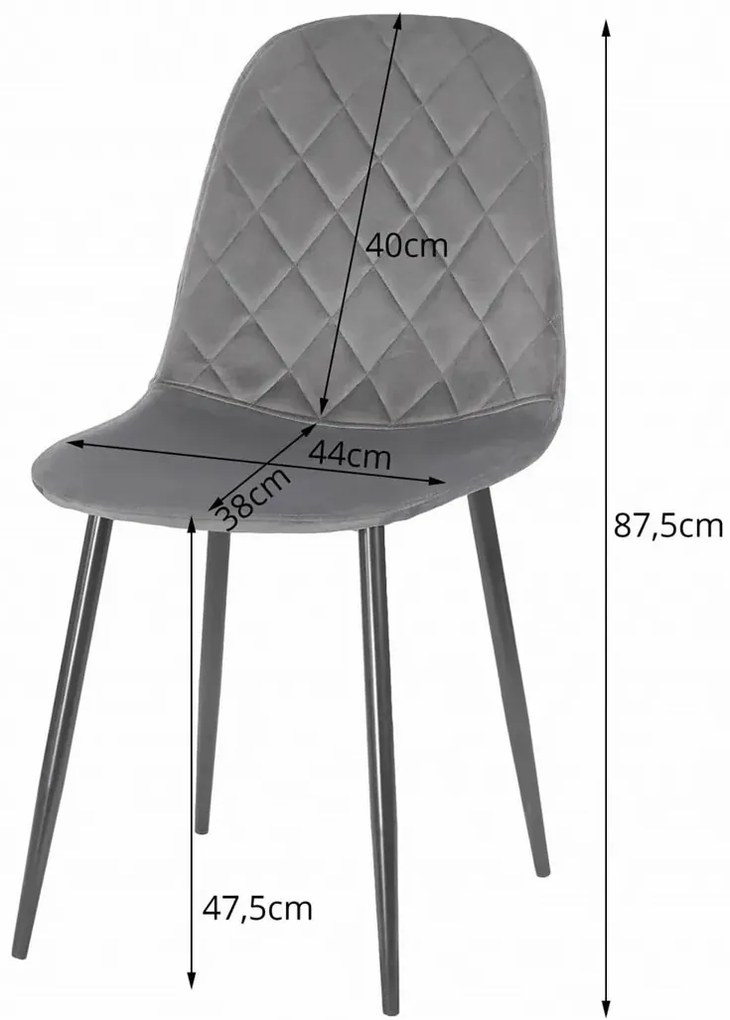 Zestaw czarnych aksamitnych krzeseł 4 szt. S6-W10