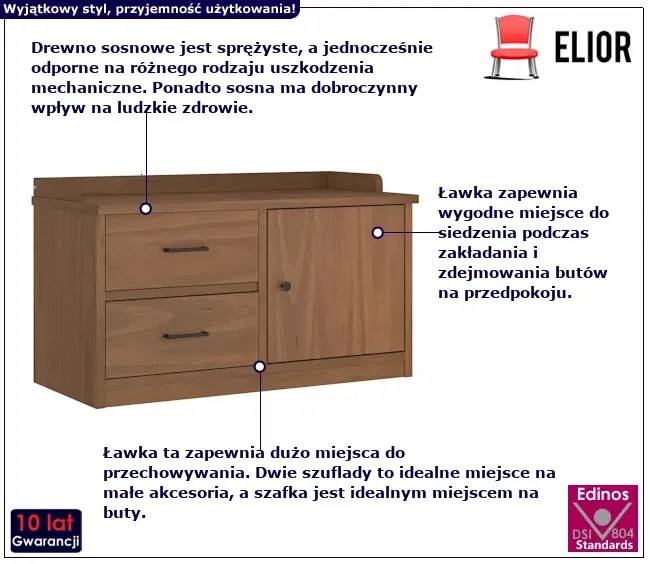 Szafka z siedziskiem drewno orzechowe - Molari
