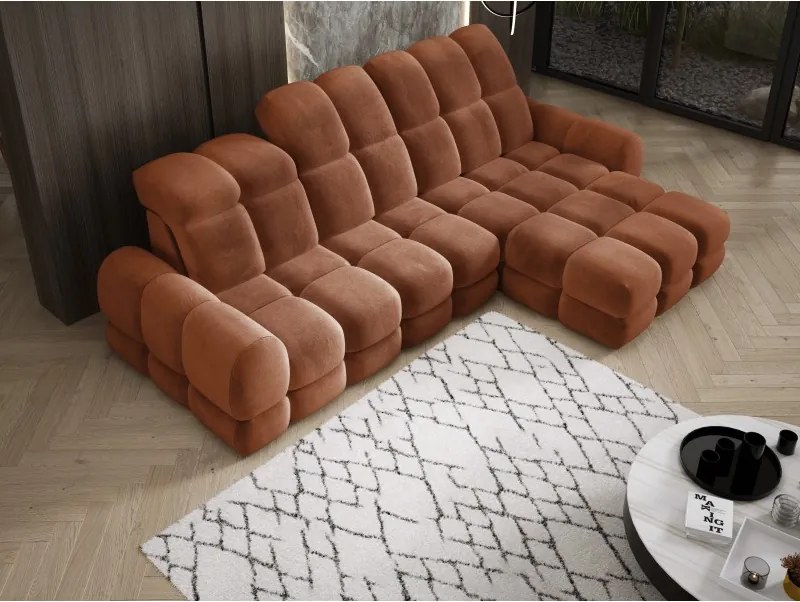 Narożnik TOLLO MINI S Prawostronny Elektryczna regulacja Salvador 08 kolor Pomarańczowy WERSAL