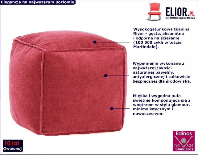 Różowa pufa tapicerowana siedzisko G0-C04