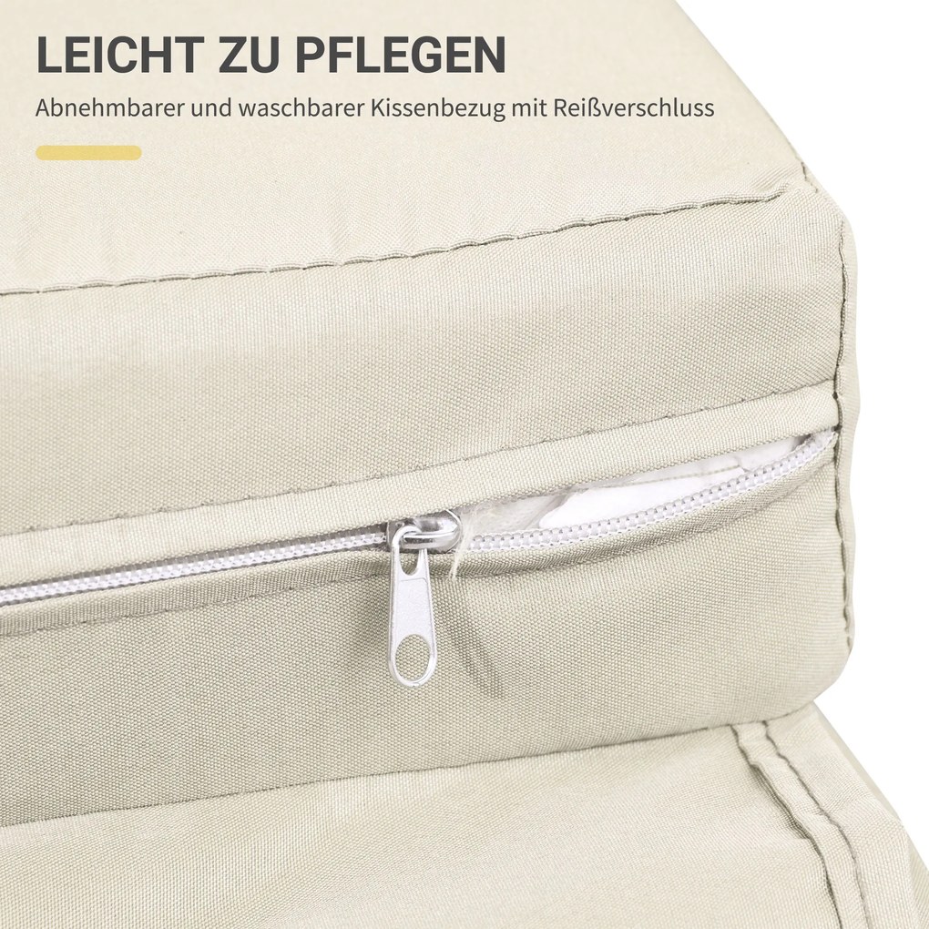 Outsunny Sofa ogrodowa z technorattanu Funkcja leżanki 2osobowa Podnóżek Brązowa z poduszkami | Aosom PL