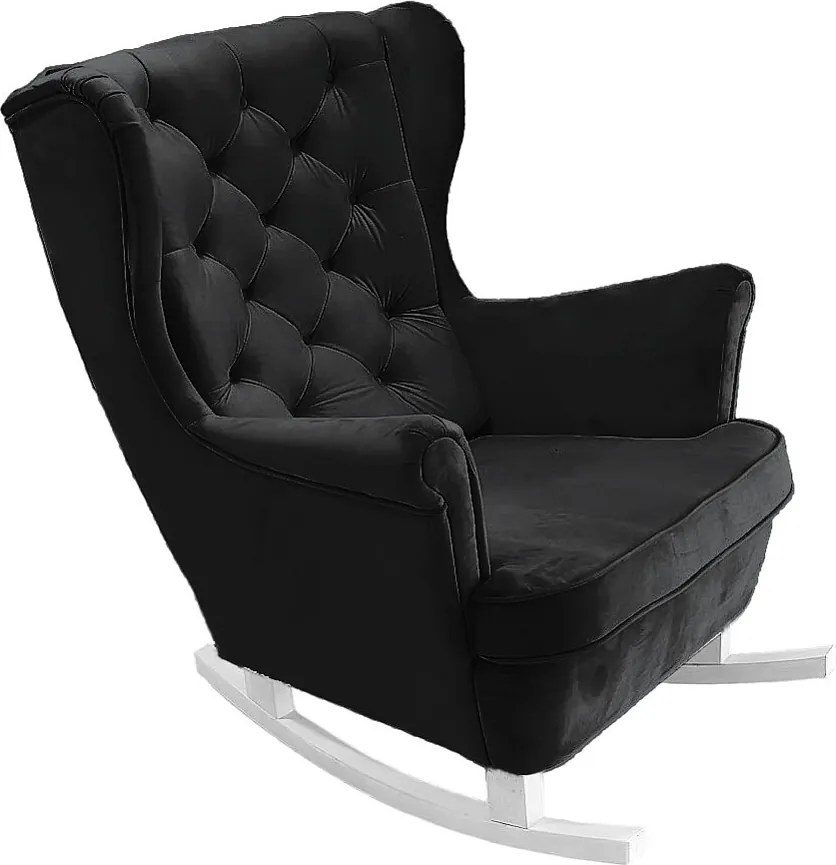 Fotel Relax z Tapicerowanym Siedzeniem i Podłokietnikami, Fotel TV 102x81x95cm Czarny_29861