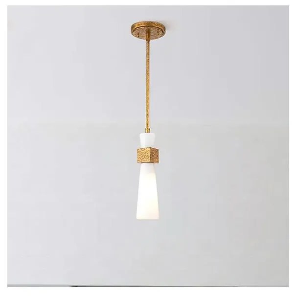 Elstead KRISTY-MP-DG-OPAL - Lampa wisząca na pręcie KRISTY 1xE27/40W/230V średnica 15,2 cm miedziana