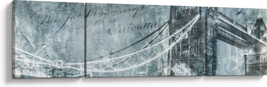 Obraz - Tower Bridge w chłodnych odcieniach (170x50 cm)