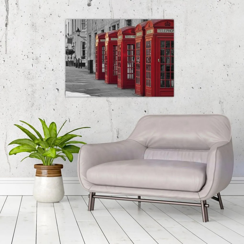 Obraz - Budki telefoniczne w Londynie (70x50 cm)