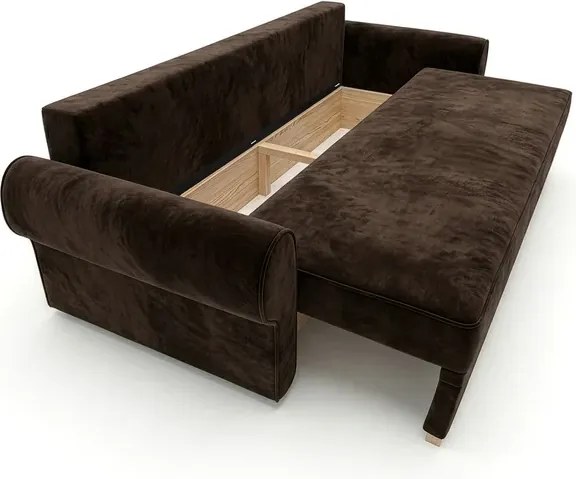 Sofa z Funkcją Spania RELON Brązowa Glamour