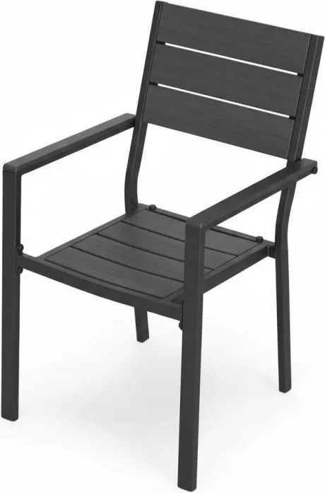 Krzesła ogrodowe Caprila - zestaw 2 szt. na taras i balkon, kolor szary