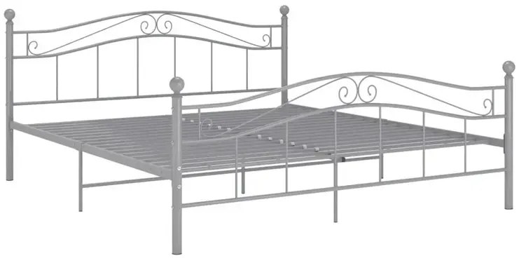 Szare duże łóżko metalowe 160x200 cm - Iroz