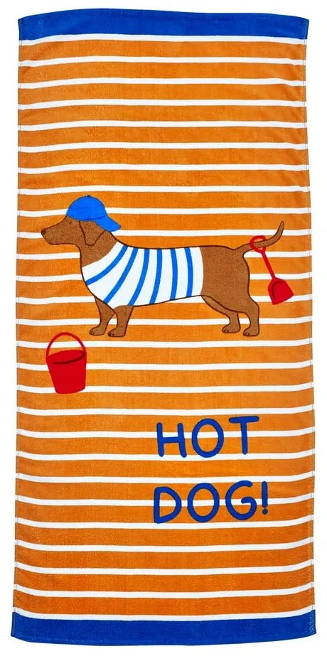 Pomarańczowy bawełniany ręcznik plażowy 76x160 cm Hot Dog – Catherine Lansfield