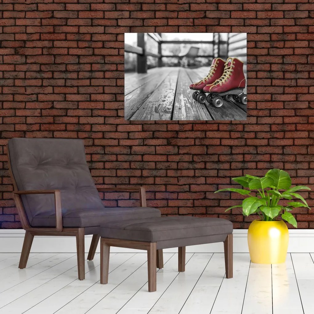 Obraz czerwonych starych wrotek (70x50 cm)