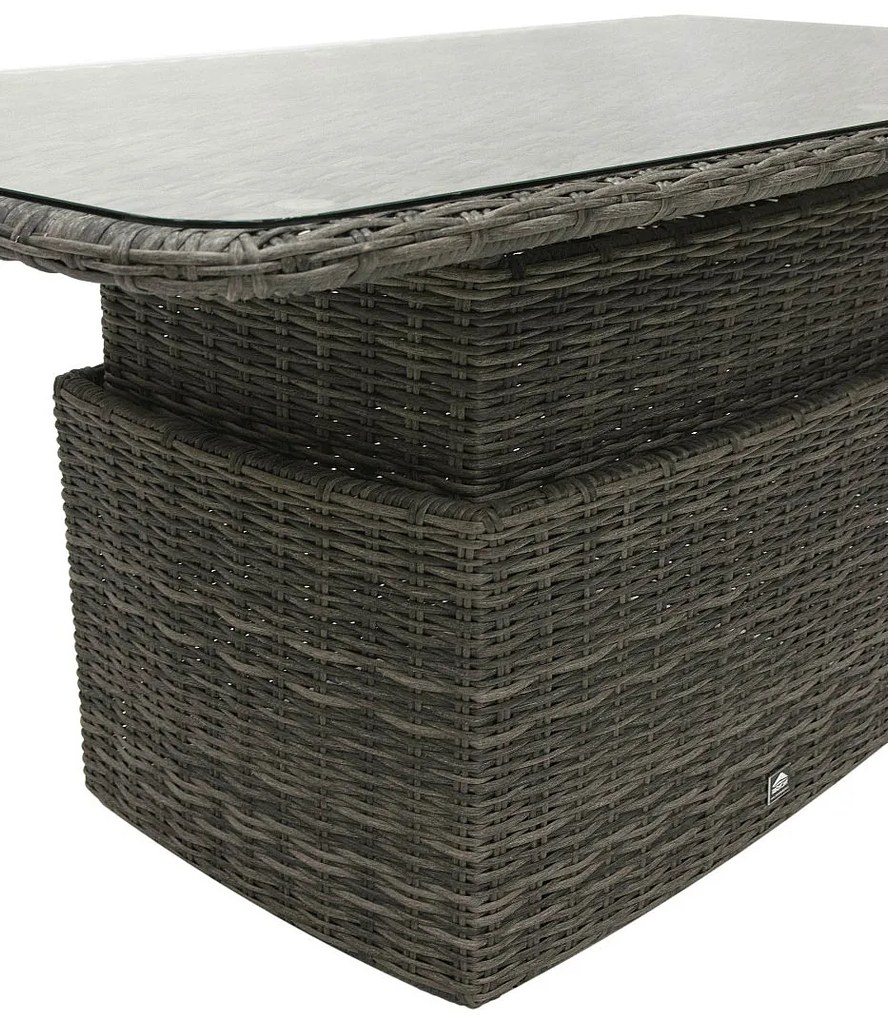 Rattanowy zestaw modułowy BORNEO LUXURY dla 8 osób (szary)