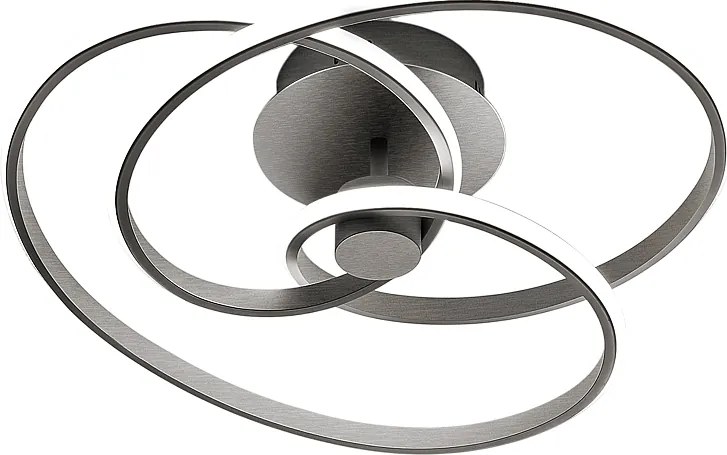 Diva - Nowoczesna lampa sufitowa LED 40W z możliwością ściemniania - Aluminium tytanowe, ciepłe światło 3000K, 2500lm, dyfuzor silikonowy