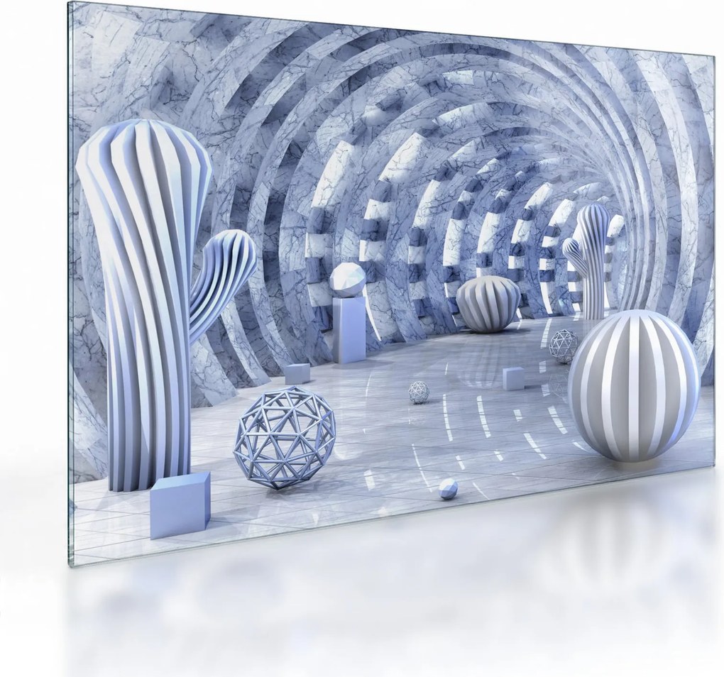 Obraz na szkle - abstrakcja 3D (70x50 cm)