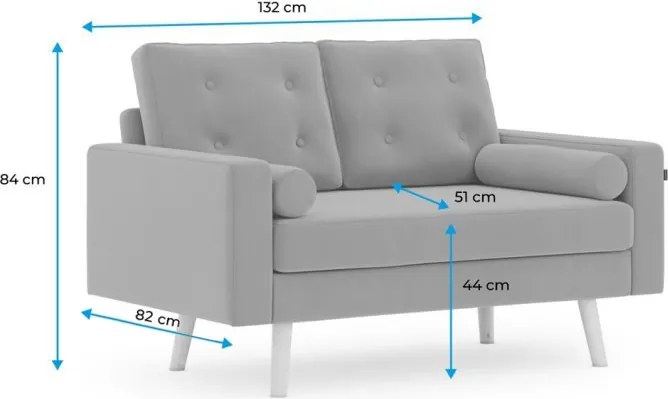 Ciemnobrązowa 2-osobowa sofa MANDI