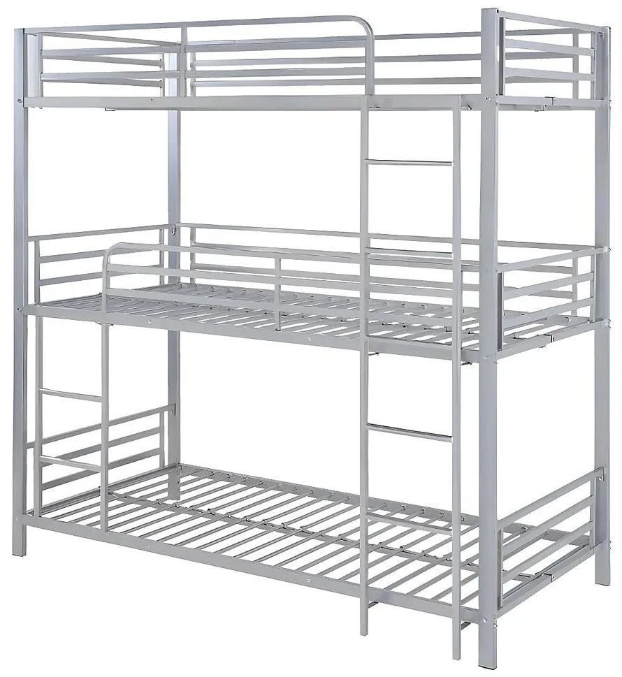 Łóżko piętrowe ELOUAN - 3 × 90 × 190 cm - Szary