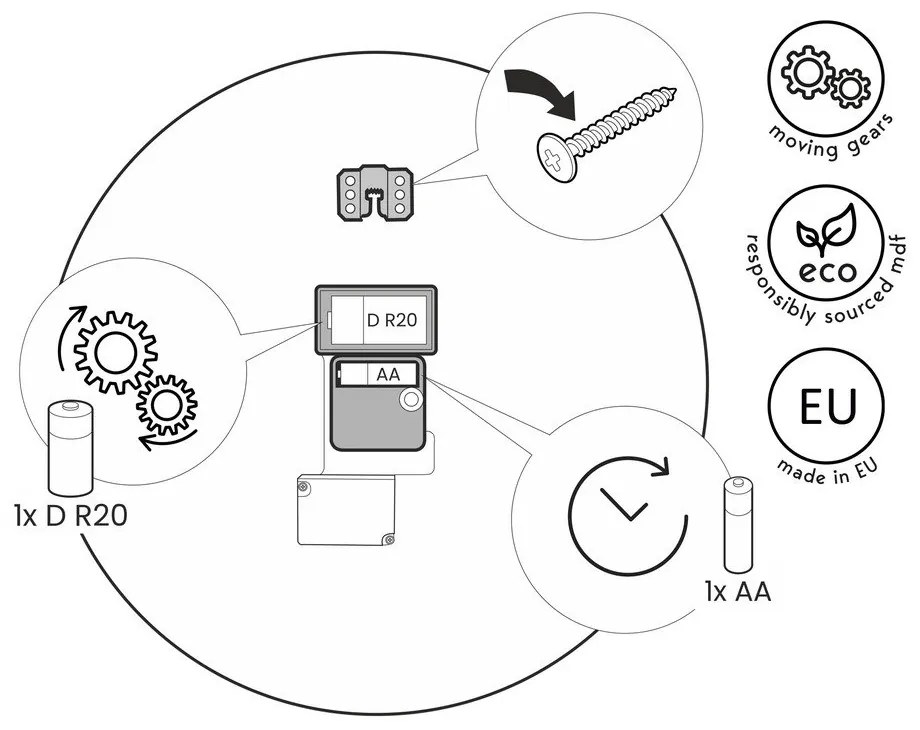 Zegar ścienny ø 57 cm Archie – Styler