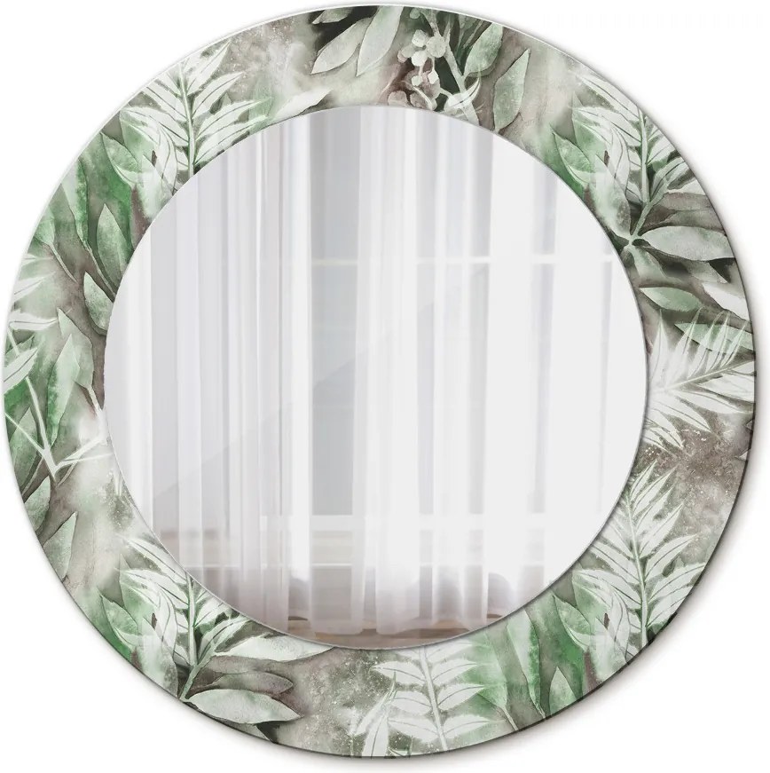 Lustro dekoracyjne okrągłe Liście akwarelowe