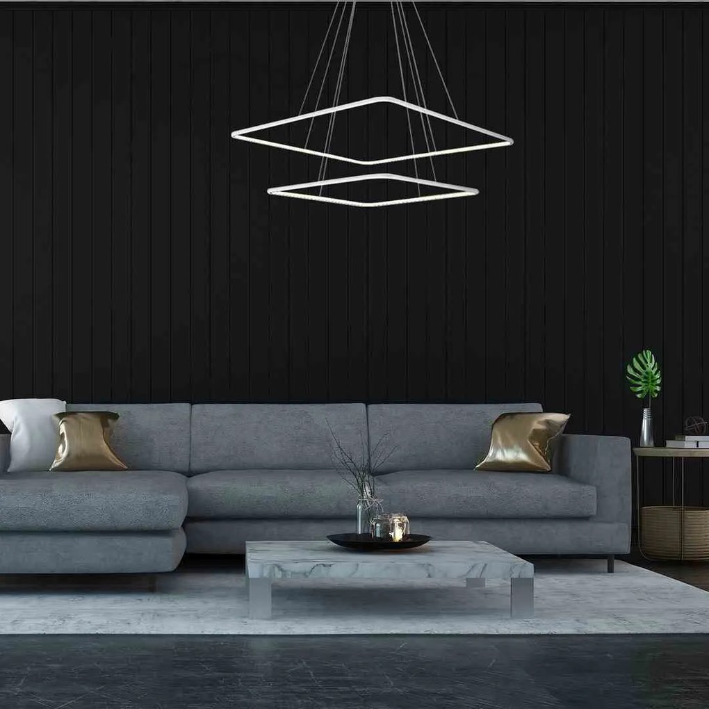 LAMPA WISZĄCA nowoczesna biała NIX WHITE 50W LED