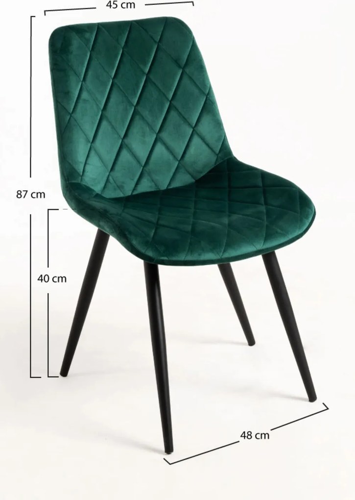 Zestaw 4 Krzese Min Aksamitne