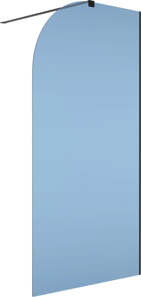 Ścianka prysznicowa WALK IN FIX niebieska półokrągła 8mm MOLIS NATURE blue moon MASSI |różne rozmiary : Kolor profili kabiny - złoty szczotkowany, Szerokość ścianki - 90 cm , Typ montażu - WALK in FIX (Do ściany)