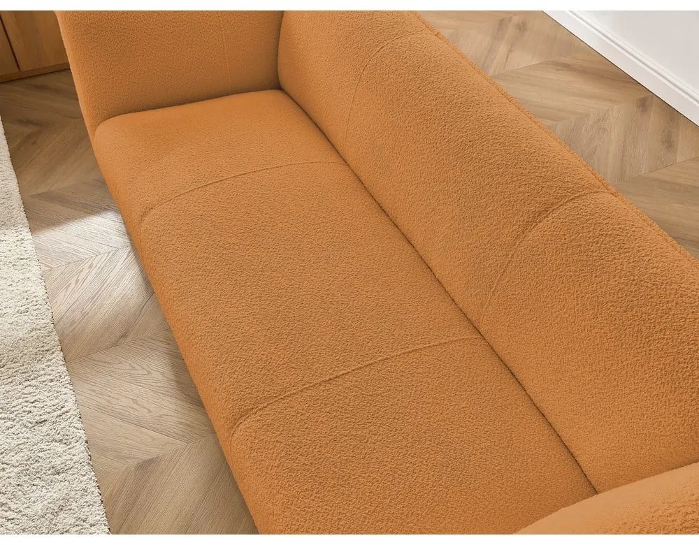 Musztardowa sofa z materiału bouclé 242 cm Giorgia – Bobochic Paris