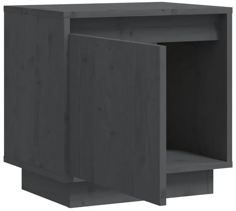 Szara drewniana szafka nocna do sypialni - Nivela