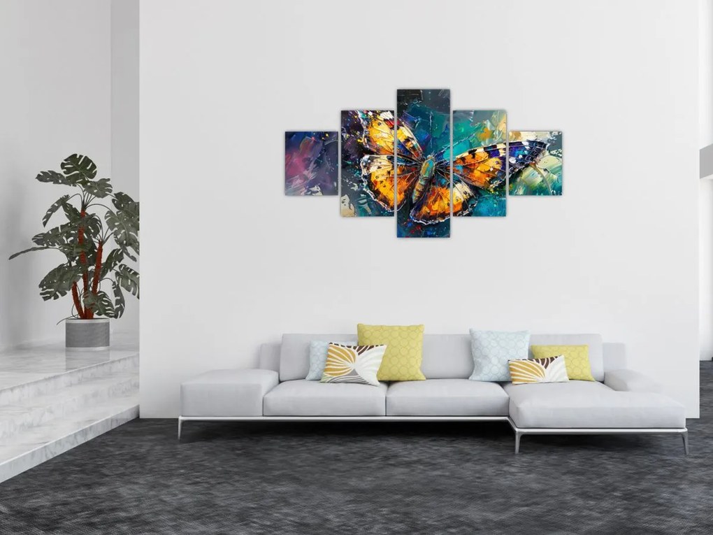 Obraz - Motyl, obraz olejny (125x70 cm)