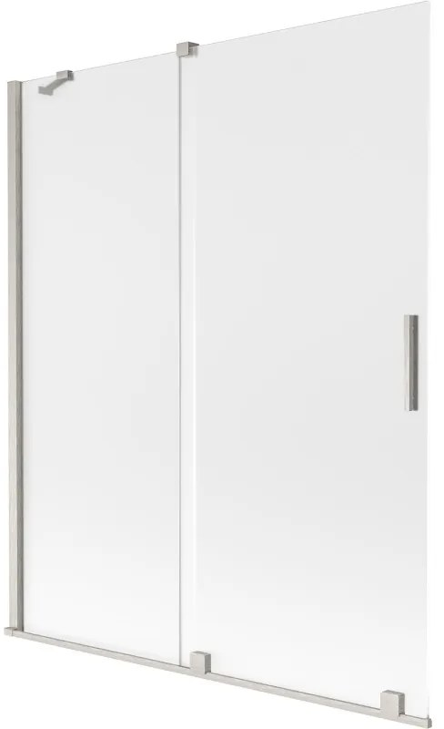 Mexen Velar parawan nawannowy 2-skrzydłowy rozsuwany 140 x 150 cm, szron, nikiel szczotkowany - 896-140-000-31-97