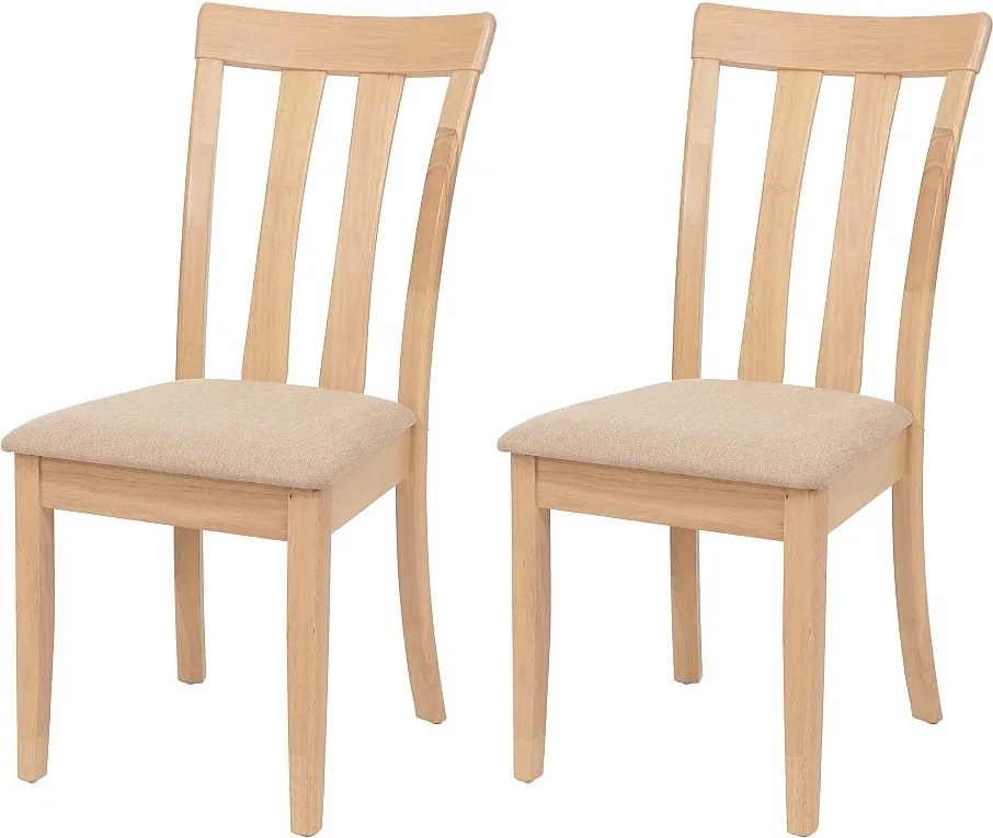 Krzesło do jadalni MCW-G46 (zestaw 2 szt.),  naturalny kolor stelaża, beżowy