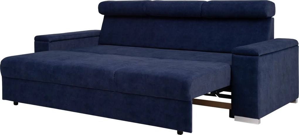Sofa 3 os. z funkcją spania i ruchomymi zagłówkami Swing