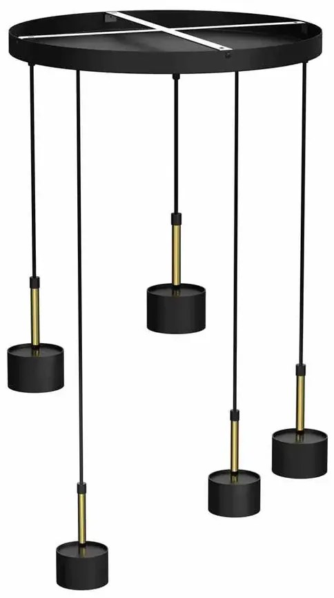 Czarno-złota wisząca lampa do jadalni - 2X N023 P4-R01