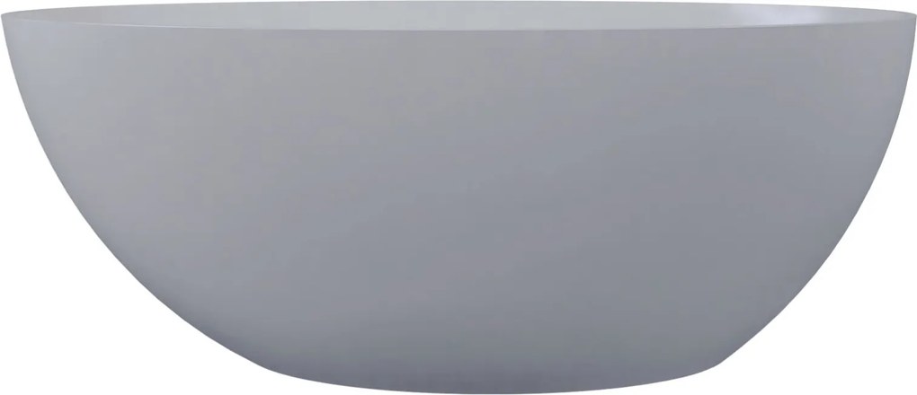 Wanna wolnostojąca owalna szara błyszcząca z konglomeratu 160 x 85 cm KALMI GREY GLOW z przelewem SLIM cienki rant