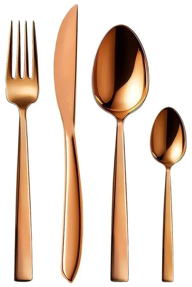 Sztućce ze stali nierdzewnej w kolorze miedzi 24 szt. Copper – Orion
