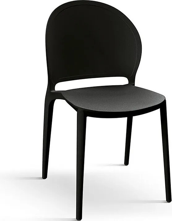 Zestaw 4 czarnych krzeseł z polipropylenu - MARBELLA