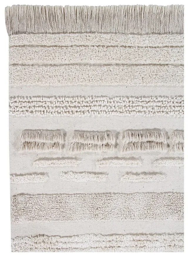 Jasnoszaro-kremowy bawełniany dywan tkany ręcznie odpowiedni do prania 140x200 cm Air Natural – Lorena Canals