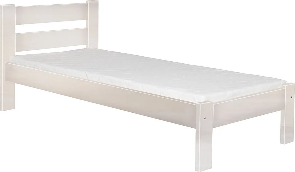 Łóżko 90x200 drewniane Aron, kolor bielony