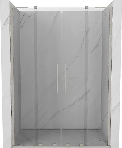 Mexen Velar L Duo drzwi prysznicowe rozsuwane 150 cm, transparent, nikiel szczotkowany - 871-150-003-02-97
