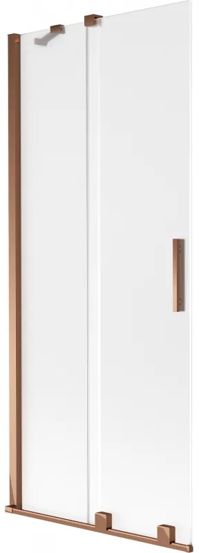 Mexen Velar parawan nawannowy 2-skrzydłowy rozsuwany 80 x 150 cm, szron, różowe złoto - 896-080-000-31-60
