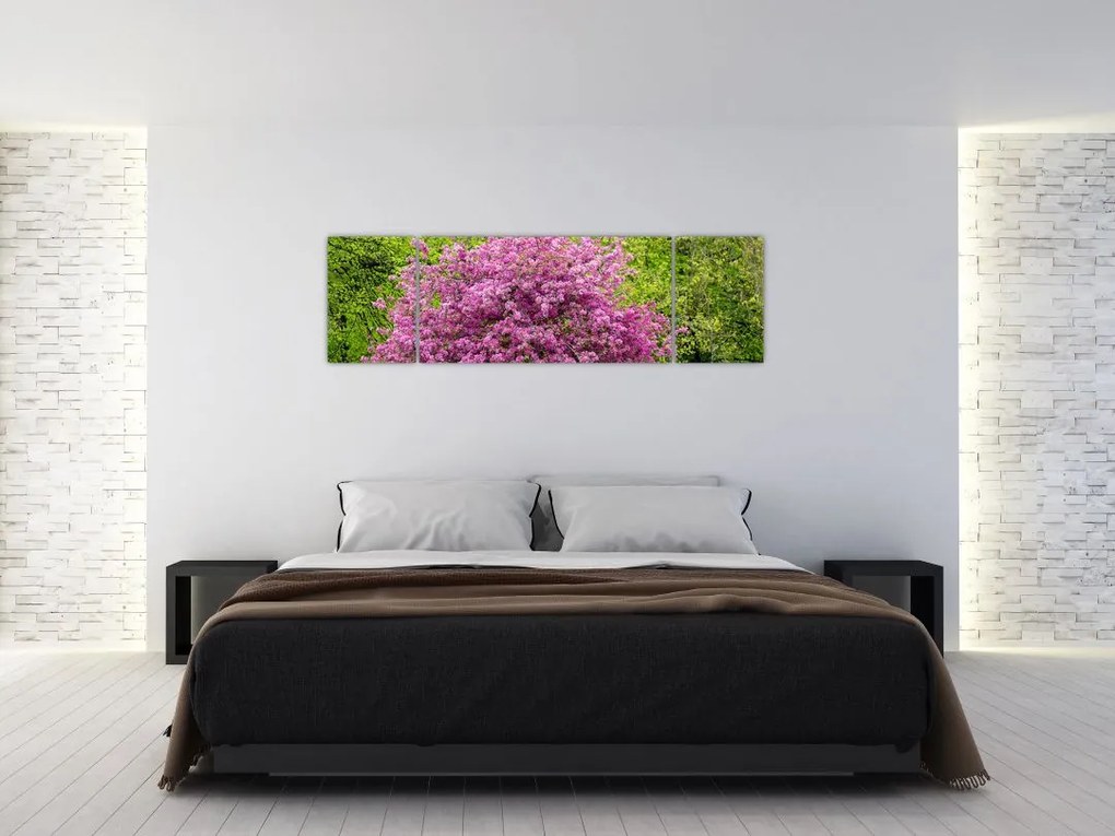 Obraz kwitnącego drzewa na łące (170x50 cm)