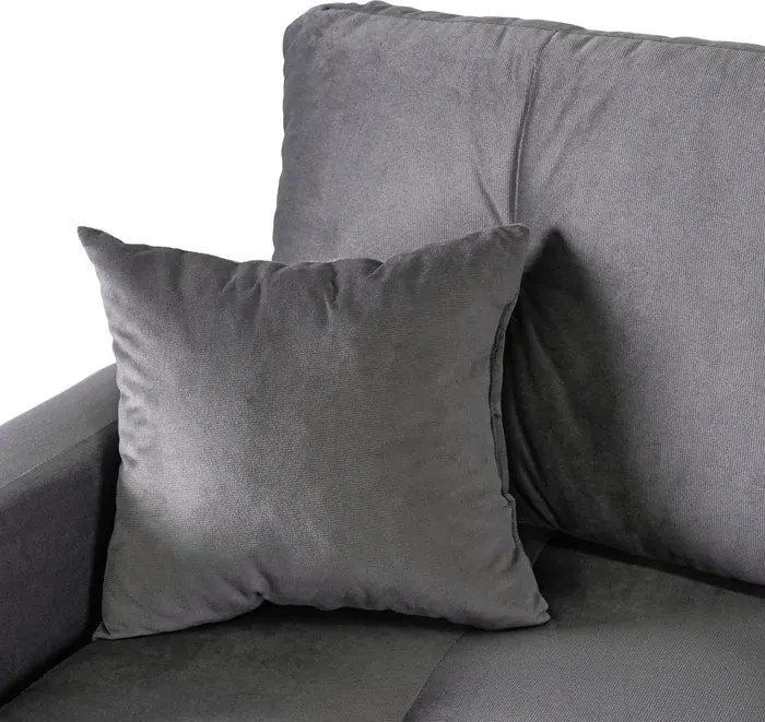 Sofa z Funkcją Spania SEUL Rozkładana Dwuosobowa Welurowa Szara Glamour