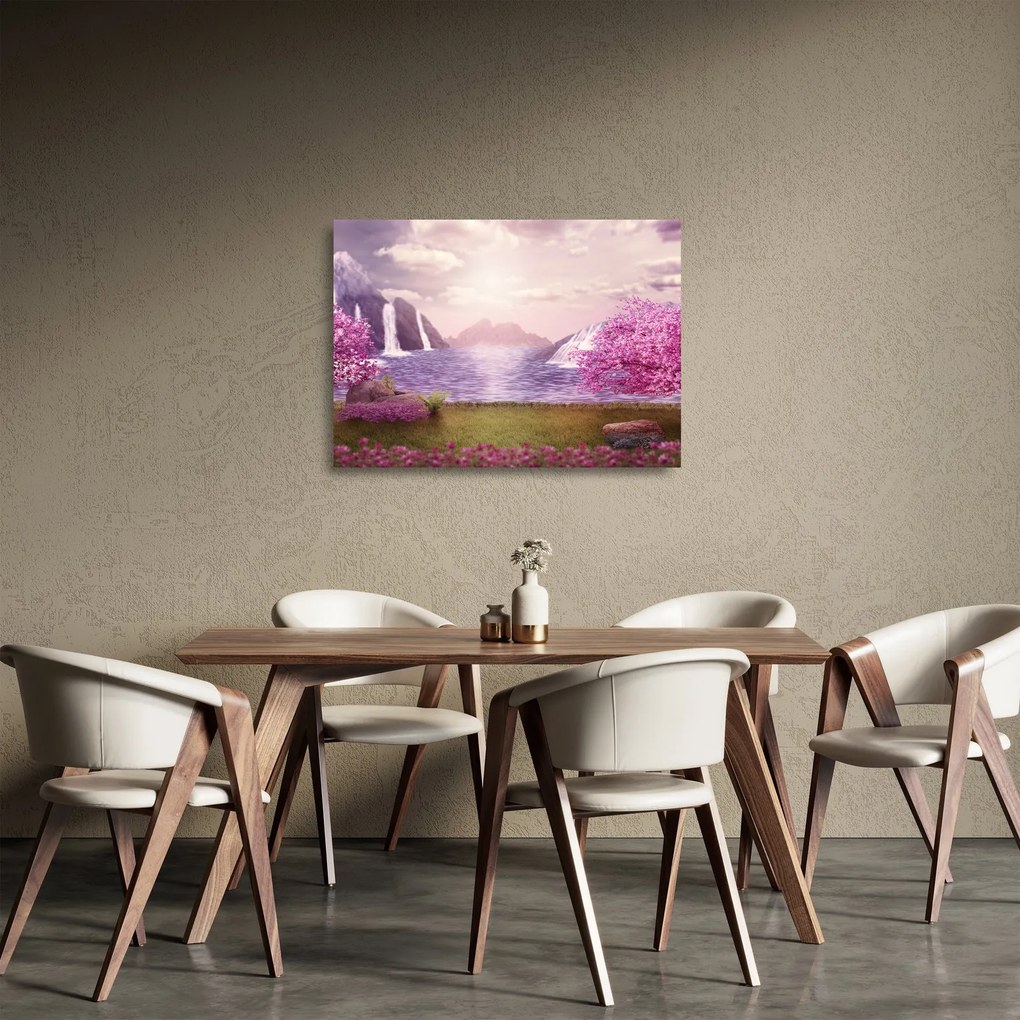 Obraz na szkle - jezioro (70x50 cm)
