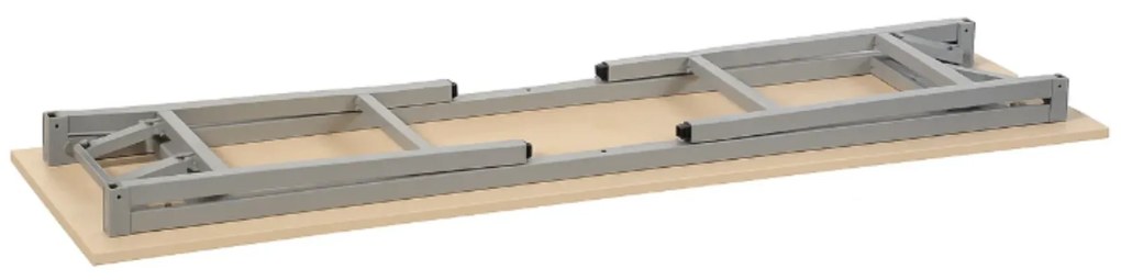 Stół konferencyjny FAST READY z srebrnoszarym stelażem, 1700 x 500 x 750 mm, wenge