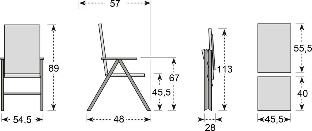 TAMAN RUSSET FSC® - ogrodowe składane krzesło teakowe - Towar rozpakowany (N366,N514)