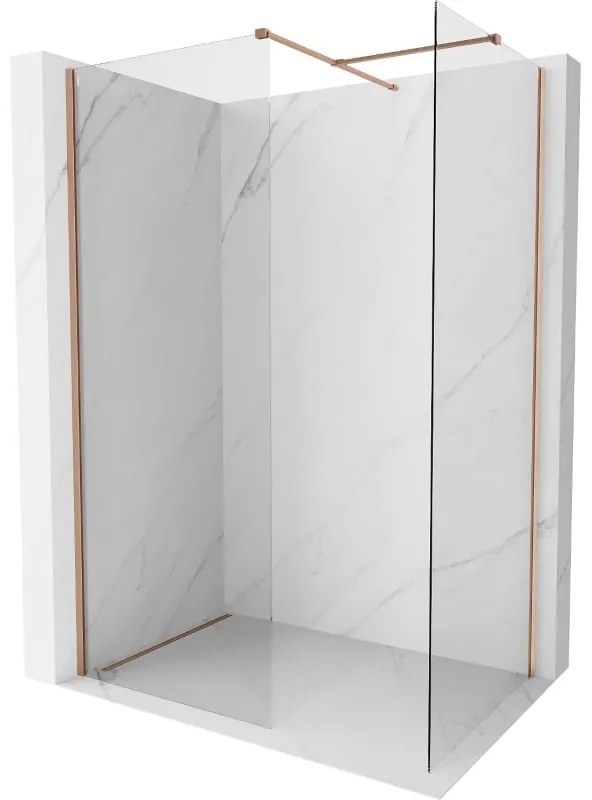 Mexen Kioto-X ścianka prysznicowa Walk-in 150 x 120 cm, transparent 10 mm, miedź szczotkowana - 800-150-202-65-00-120-X